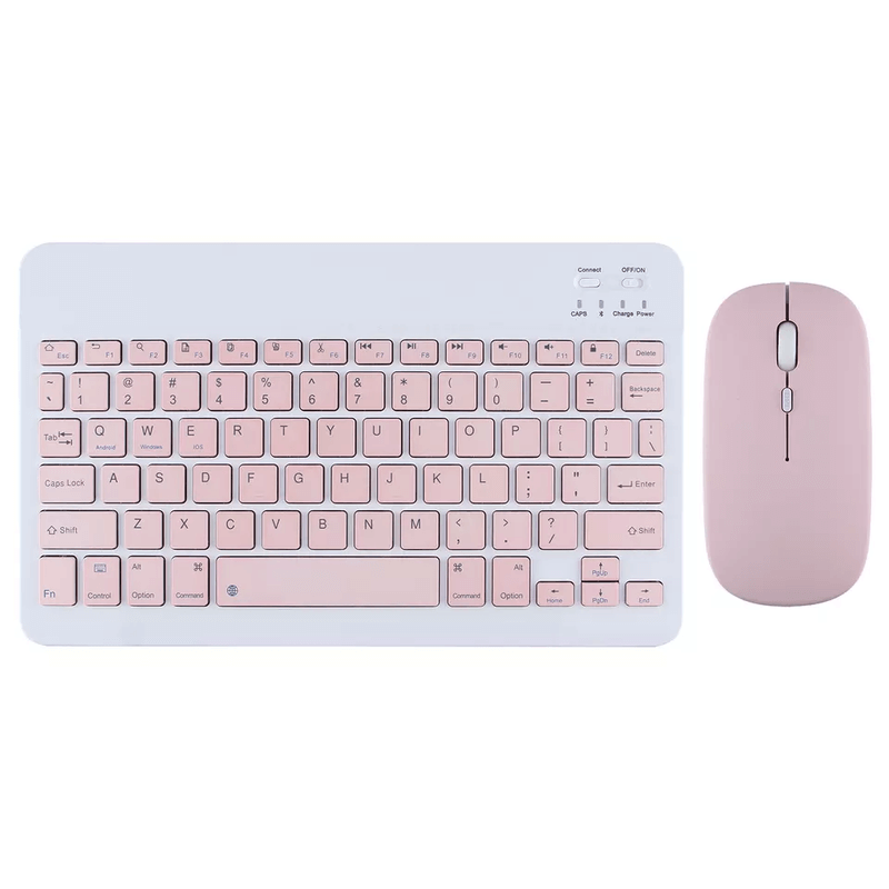 Bezdrátová myš s klávesnicí - světle růžová