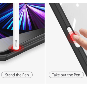 2v1 Smart flip cover + zadní silikonový ochranný obal s držákem na pero pro Apple iPad 10.2" 2021 (9. generace) - světle růžový