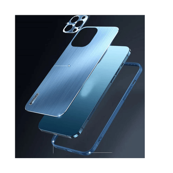 Odolný hliníkovo-silikonový obal pro Apple iPhone 13 Pro Max - modrý