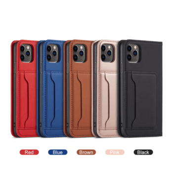 Magnetické flipové pouzdro s prostorem na karty pro Apple iPhone 13 Pro - černé