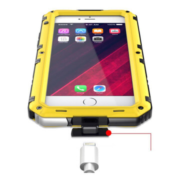 Voděodolný hliníkovo-silikonový obal pro Apple iPhone 16 Plus - černý