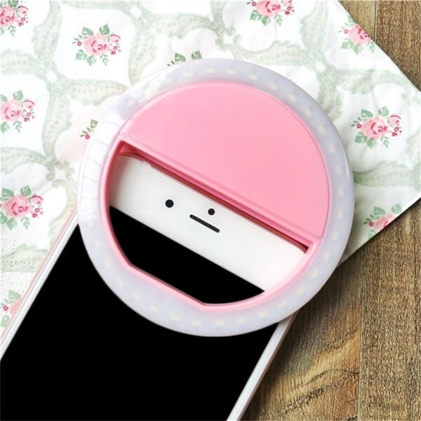 Selfie Light univerzální bílé LED světlo - růžové