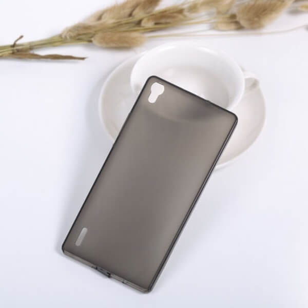 Silikonový mléčný ochranný obal pro Huawei Ascend P7 - černý