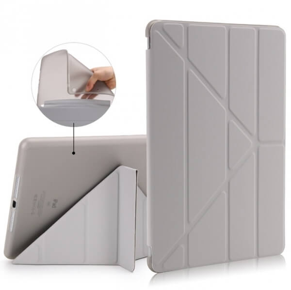 2v1 Smart flip cover + zadní silikonový ochranný obal pro Apple iPad 9.7" 2017 (5. generace) - šedý