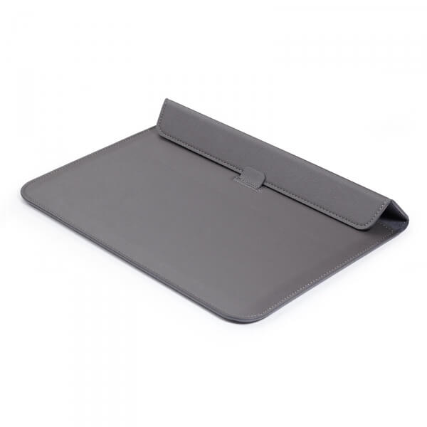 2v1 Pouzdro s magnetem a stojánkem z ekokůže pro Apple MacBook Pro 13" Retina - šedé