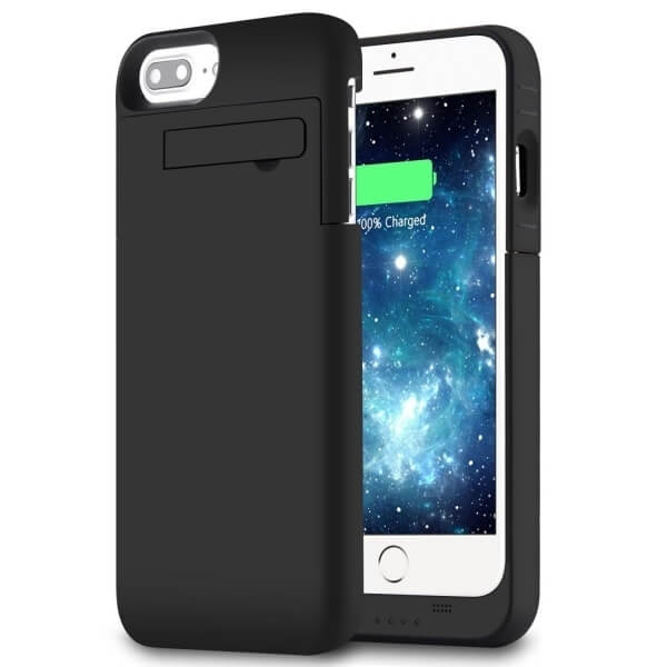 3v1 Plastové pouzdro s externí baterií smart battery case power bank 4000 mAh pro Apple iPhone 8 Plus - černé