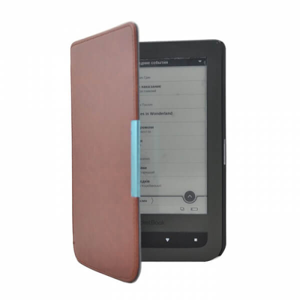Kožený flipový kryt pro čtečku elektronických knih 626 Touch Lux 3 SES - hnědý