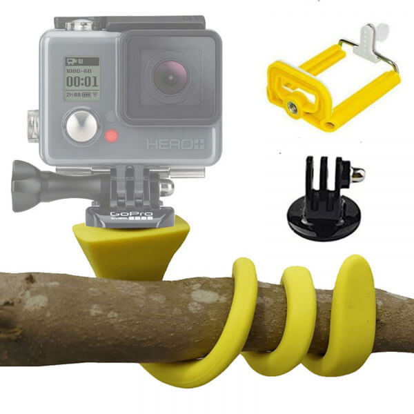 Multifunkční BananaPod selfie držák a stativ pro telefony smartphony kamery GoPro a další - žlutý