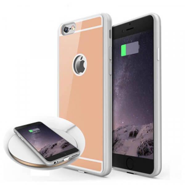 Ochranný silikonový obal s integrací pro bezdrátové nabíjení Qi pro Apple iPhone 7 - zlatý