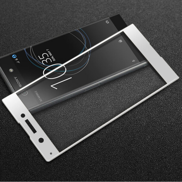 3D ochranné tvrzené sklo s rámečkem pro Sony Xperia XA1 - bílé