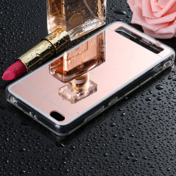 Silikonový zrcadlový ochranný obal pro Xiaomi Redmi 5A - růžový