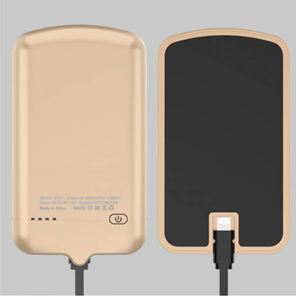Magnetická powerbanka 4000 mAh pro telefony s Micro USB konektorem - zlatá