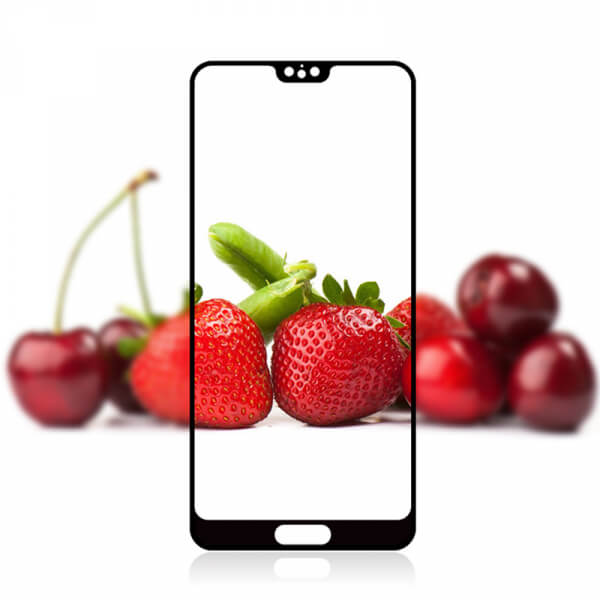 3x 3D ochranné tvrzené sklo s rámečkem pro Huawei P20 - černé - 2+1 zdarma