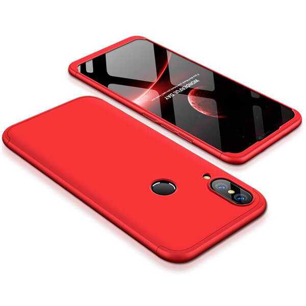 Ochranný 360° celotělový plastový kryt pro Huawei P20 Lite - červený
