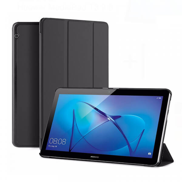 2v1 Smart flip cover + zadní plastový ochranný kryt pro Huawei MediaPad T3 10 - černý
