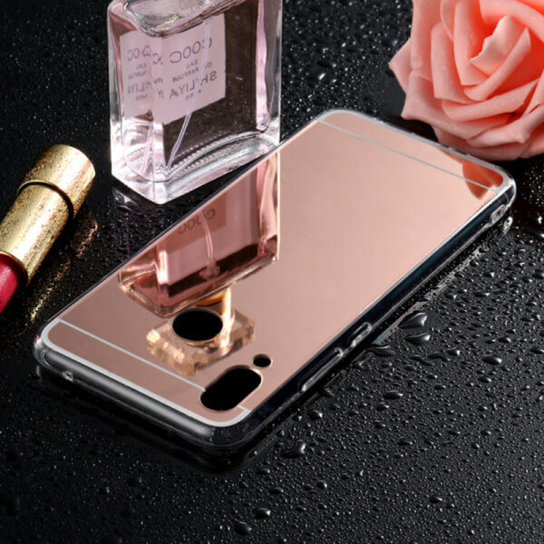 Silikonový zrcadlový ochranný obal pro Huawei Nova 3 - růžový