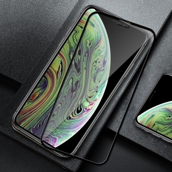 3x 3D ochranné tvrzené sklo s rámečkem pro Apple iPhone XS Max - černé - 2+1 zdarma