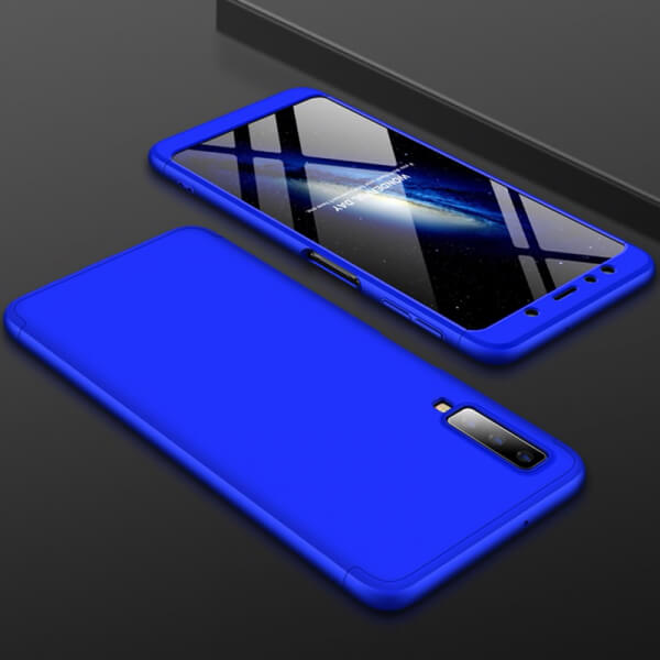Ochranný 360° celotělový plastový kryt pro Samsung Galaxy A7 2018 A750F - modrý