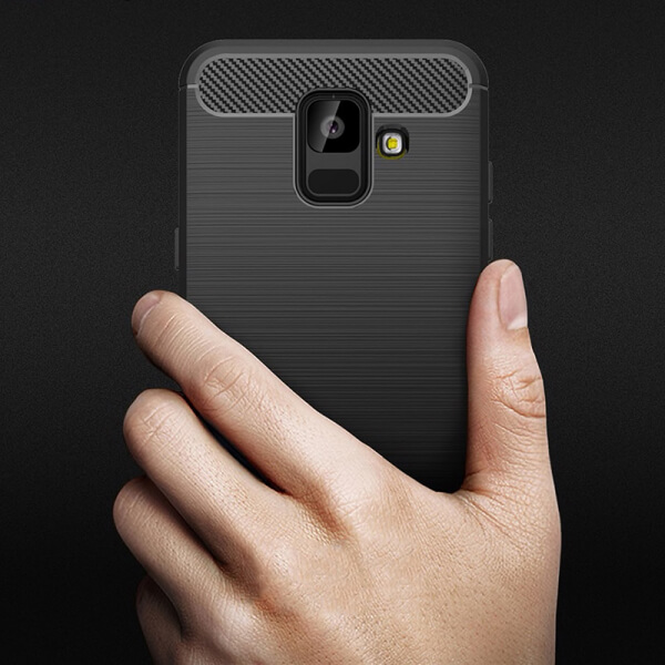 Ochranný silikonový obal karbon pro Samsung Galaxy A6 A600F (2018) - černý