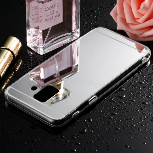 Silikonový zrcadlový ochranný obal pro Samsung Galaxy A6 A600F (2018) - stříbrný