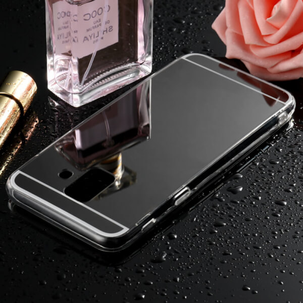 Silikonový zrcadlový ochranný obal pro Samsung Galaxy A6 A600F (2018) - černý