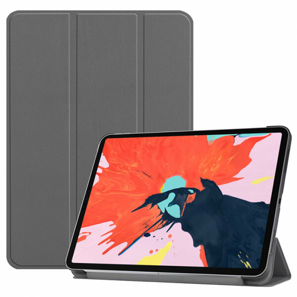 2v1 Smart flip cover + zadní plastový ochranný kryt pro Apple iPad Pro 12.9" 2018  - šedý
