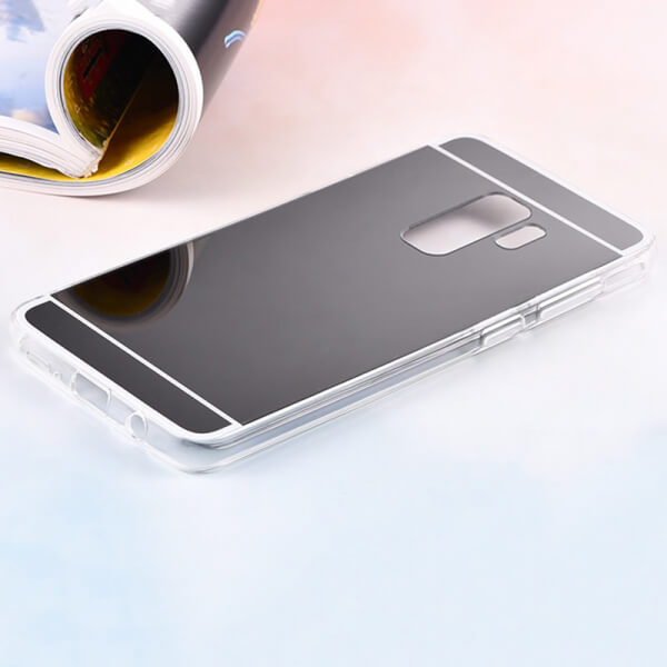 Silikonový zrcadlový ochranný obal pro Samsung Galaxy A6+ A605F - černý