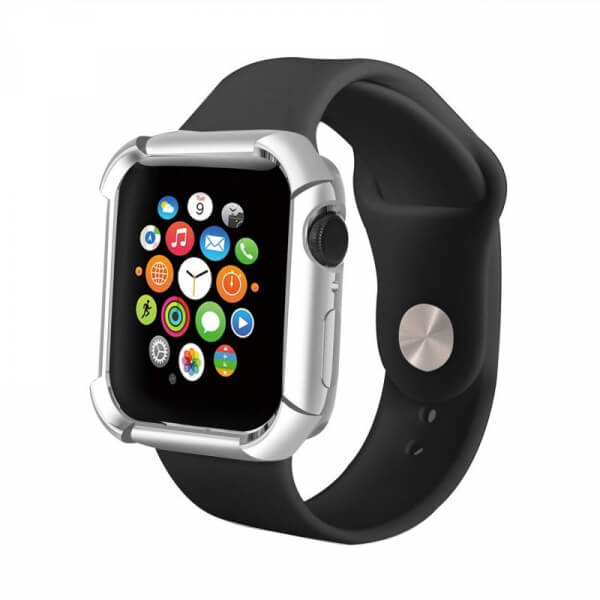 Ultratenký silikonový obal pro chytré hodinky Apple Watch 40 mm (4.série) - stříbrný