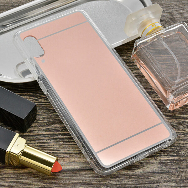 Silikonový zrcadlový ochranný obal pro Samsung Galaxy A50 A505F - růžový
