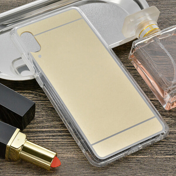 Silikonový zrcadlový ochranný obal pro Samsung Galaxy A50 A505F - zlatý
