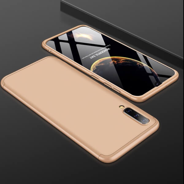 Ochranný 360° celotělový plastový kryt pro Samsung Galaxy A50 A505F - zlatý