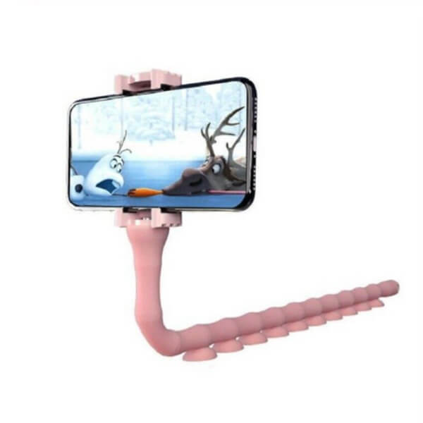 Multifunkční selfie univerzální držák a stativ s přísavkami pro smartphony GoPro kamery a další - růžový
