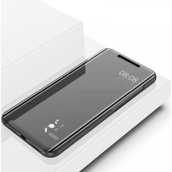 Zrcadlový plastový flip obal pro Xiaomi Redmi 7A - černý