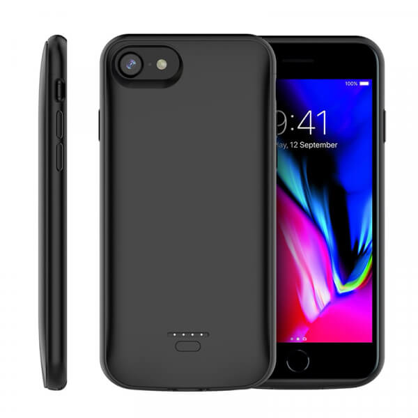 3v1 Silikonové pouzdro s externí baterií smart battery case power bank 4000 mAh pro Apple iPhone 5/5S/SE - černé