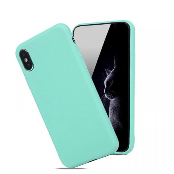 Extrapevný silikonový ochranný kryt pro Apple iPhone X/XS - světle modrý