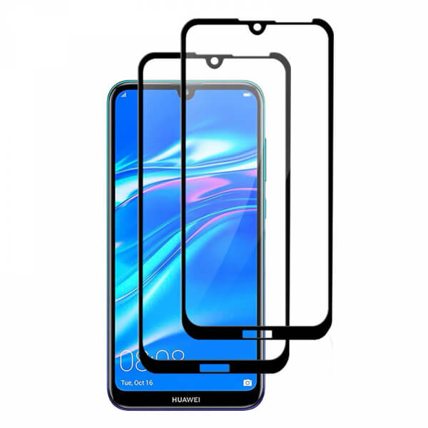 3x 3D tvrzené sklo s rámečkem pro Huawei Y5 2019 - černé - 2+1 zdarma