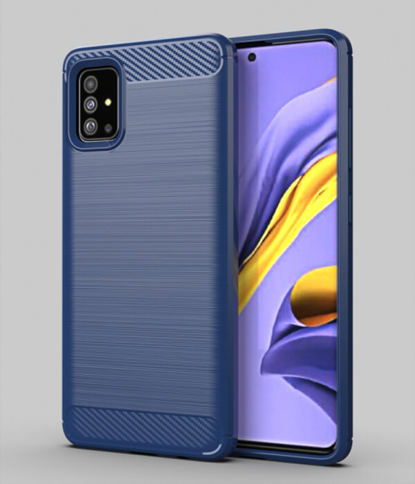 Ochranný silikonový obal karbon pro Samsung Galaxy A51 A515F - modrý
