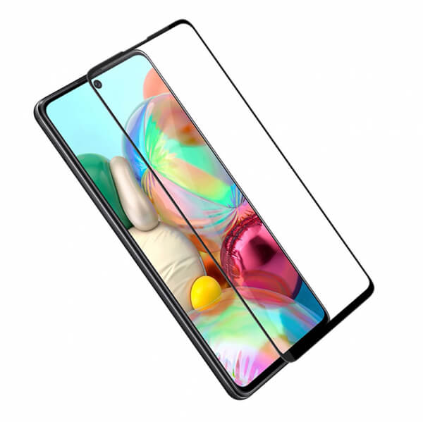 3x 3D ochranné tvrzené sklo s rámečkem pro Samsung Galaxy A71 A715F 4G - černé - 2+1 zdarma