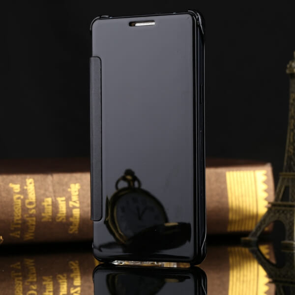 Zrcadlový silikonový flip obal pro Samsung Galaxy S20+ G985F - černý
