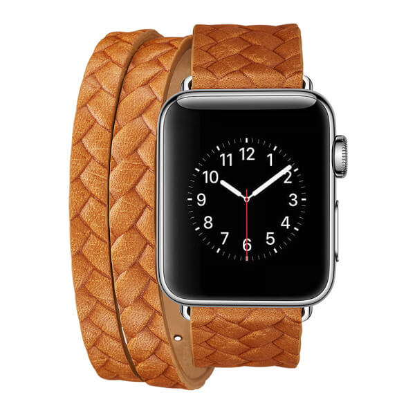 Luxusní pásek řemínek pro Apple Watch 42 mm (2.+3.série) z pravé kůže - hnědý