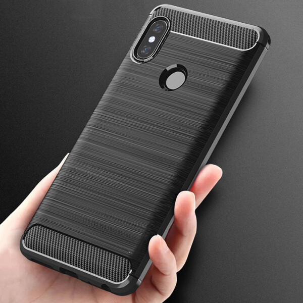 Ochranný silikonový obal karbon pro Xiaomi Mi A2 Lite - černý