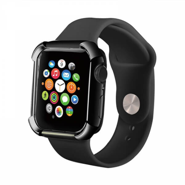 Ultratenký silikonový obal pro chytré hodinky Apple Watch 40 mm (5.série) - černý