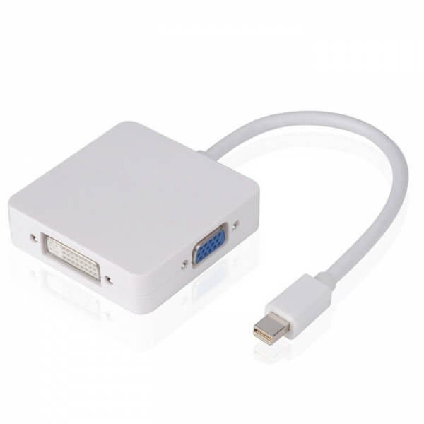 3v1 Redukce Mini DisplayPort  na HDMI, VGA a DVI pro Apple Macbook