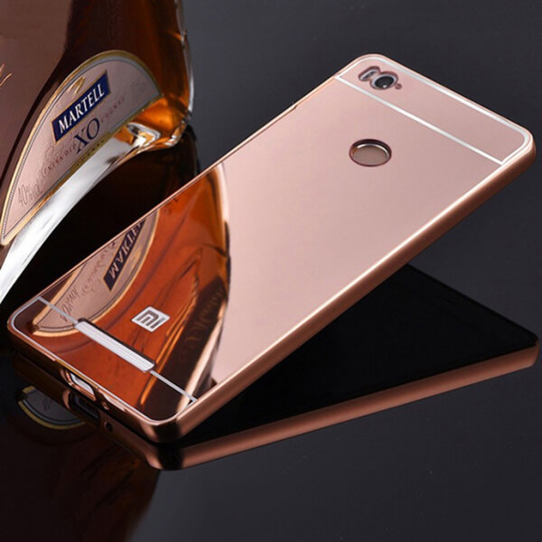 Silikonový zrcadlový ochranný obal pro Xiaomi Redmi 3 Pro, 3S - růžový