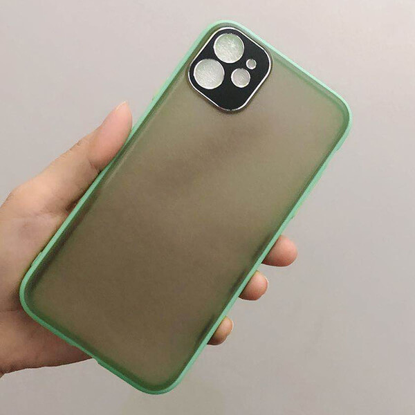 Silikonový obal s lemováním a ochranou pro objektiv kamery a fotoaparátu pro Apple iPhone 7 světle zelený