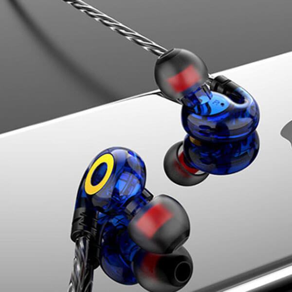 Špuntová sluchátka pro Smartphone s ovládáním - modrá