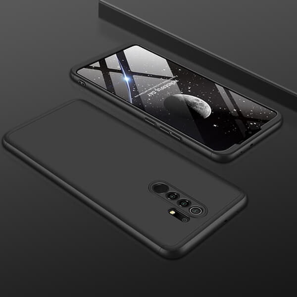 Ochranný 360° celotělový plastový kryt pro Xiaomi Redmi 9 - černý