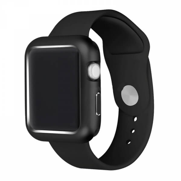 Magnetický hliníkový ochranný rámeček pro Apple Watch 44 mm (6.série) - černý