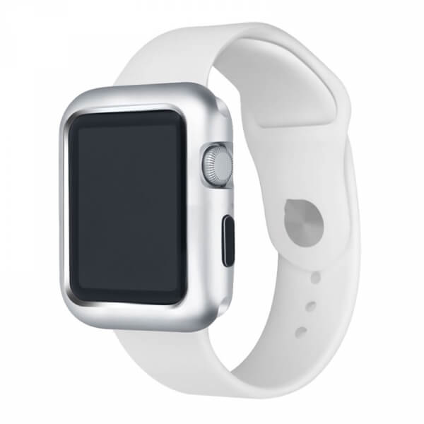 Magnetický hliníkový ochranný rámeček pro Apple Watch 44 mm (6.série) - stříbrný
