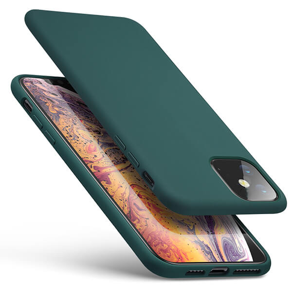 Extrapevný silikonový ochranný kryt pro Apple iPhone 12 Pro - tmavě zelený